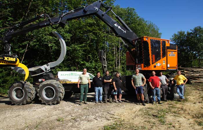 equipe porteur forestier